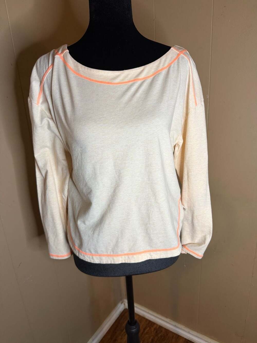 Intimately Free People Chill Evening Lounge Top Cream with Orange Trim